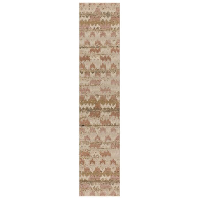 Nikki Chu Zevi Chevron Area Rug - 2'6" X 12' - Beige/Light Pink - Rectangle