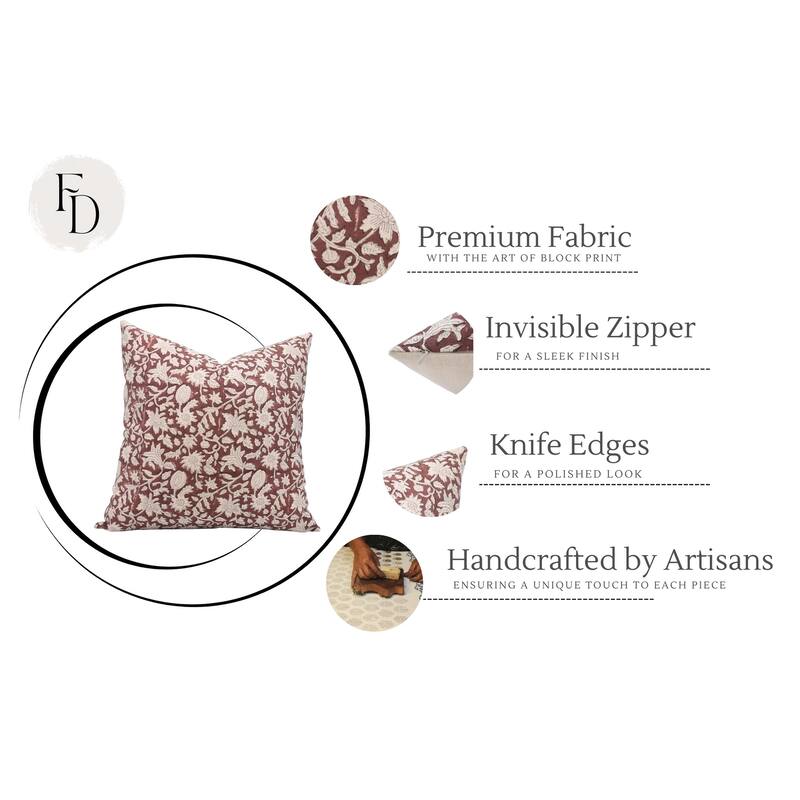 Fabdivine Cotton Home Decor Block print pillow Cover
