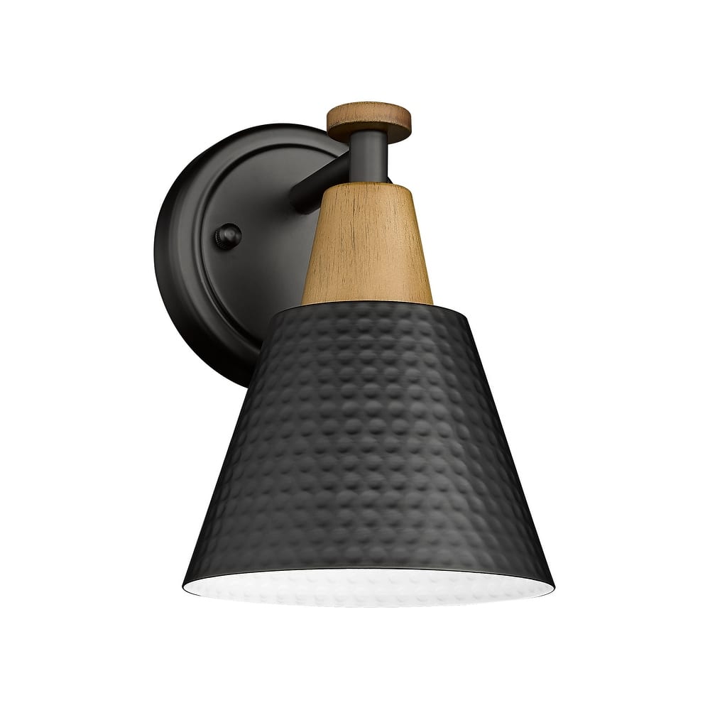 Modern Bathroom Vanity Light, Hammered Metal Shade