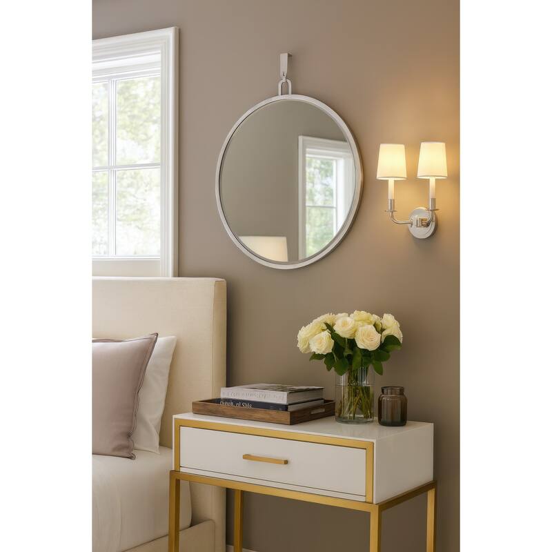 Varaluz Stopwatch Round Accent Mirror - 30"W x 30"H - Polished Nickel