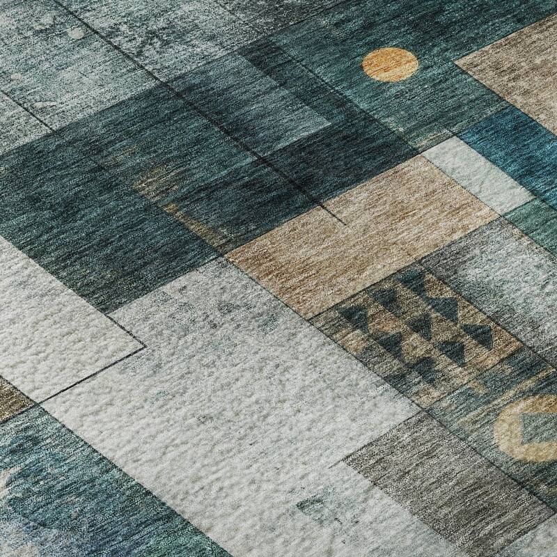 Premium Washable Super Soft Contemporary Orbit Mayfield Rug