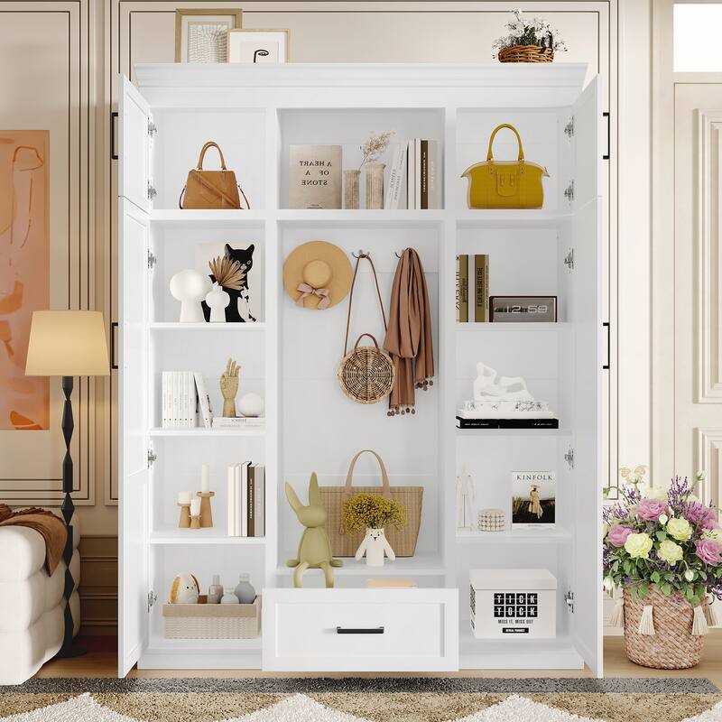 85.2in H Hall Tree with Bench and 3 Hooks for Entryway and Living Room