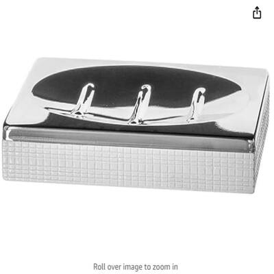Estella White Soap Dish for Bathroom - Decorative Dry Bar Holder