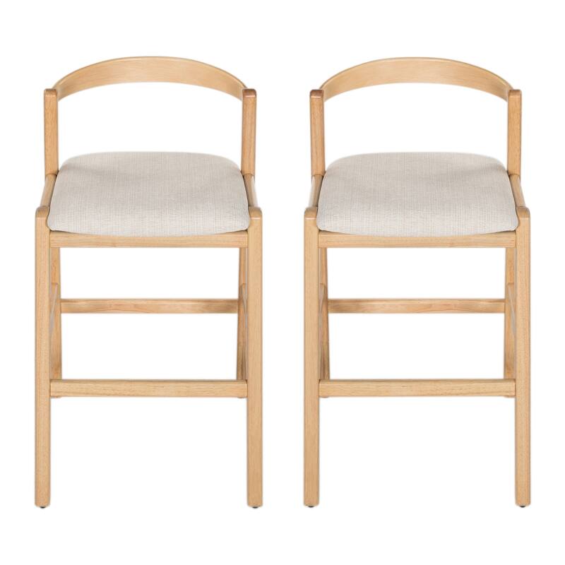 Roomfitters Balmain Indoor Rubberwood Barstools with Cushioned Seat, Set of 2 - Set of 2