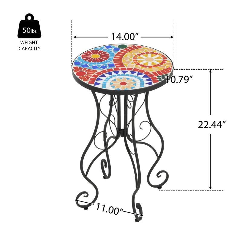 Patio Side table with Shelf