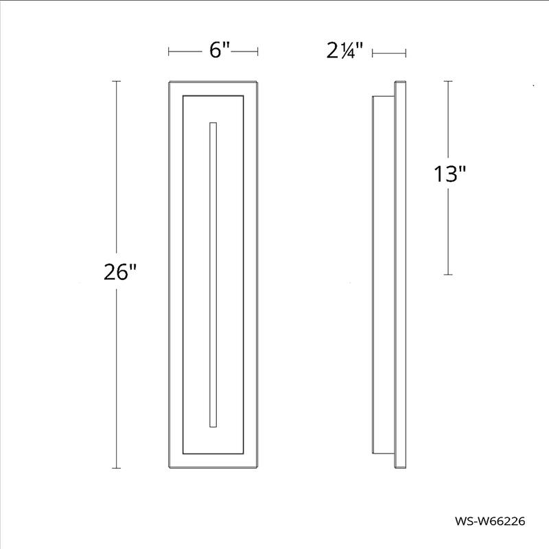 Midnight LED 16in Indoor or Outdoor Wall Light 3-CCT 3000K-3500K-4000K Set to 3000K