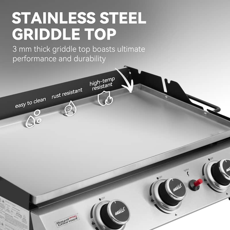 Royal Gourmet 24-Inch Portable Gas Griddle ,Silver
