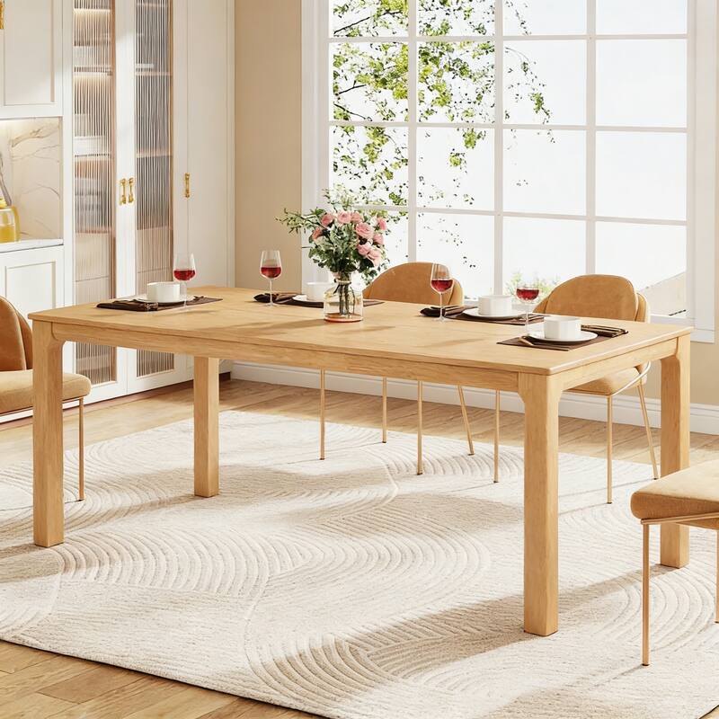 Christopher Knight Home - Ave Minimalist Modern 70.28" Wood Rectangular Dining Table for Kitchen & Dining Room - Light Brown