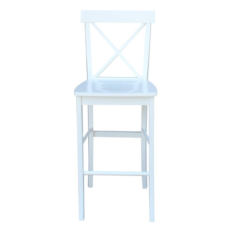 36" Round Pedestal Bar Height Table With 2 X-Back Bar Height Stools