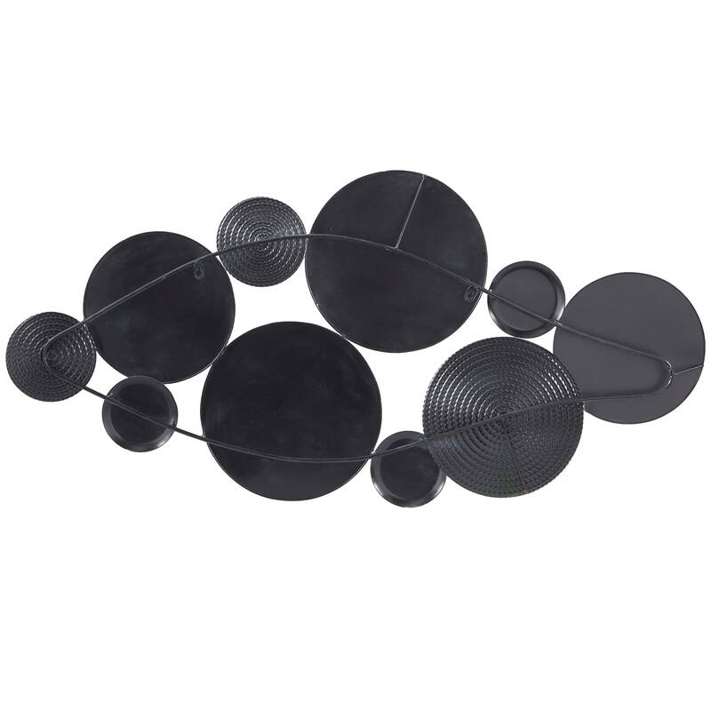 CosmoLiving by Cosmopolitan Metal Plate Wall Decor with Intricate Patterns - Blue or Black