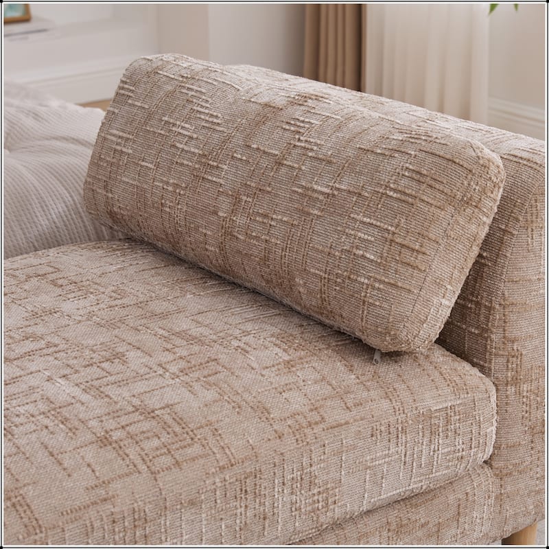 83.1"Wide Chenille Upholstered End of Bed Bench with Armrests