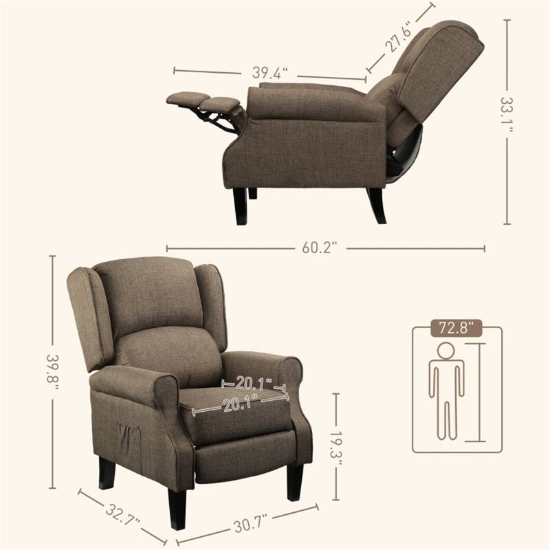 Electric Massage Recliner Chair with Lumbar Heat, Vibrating Back & Footrest