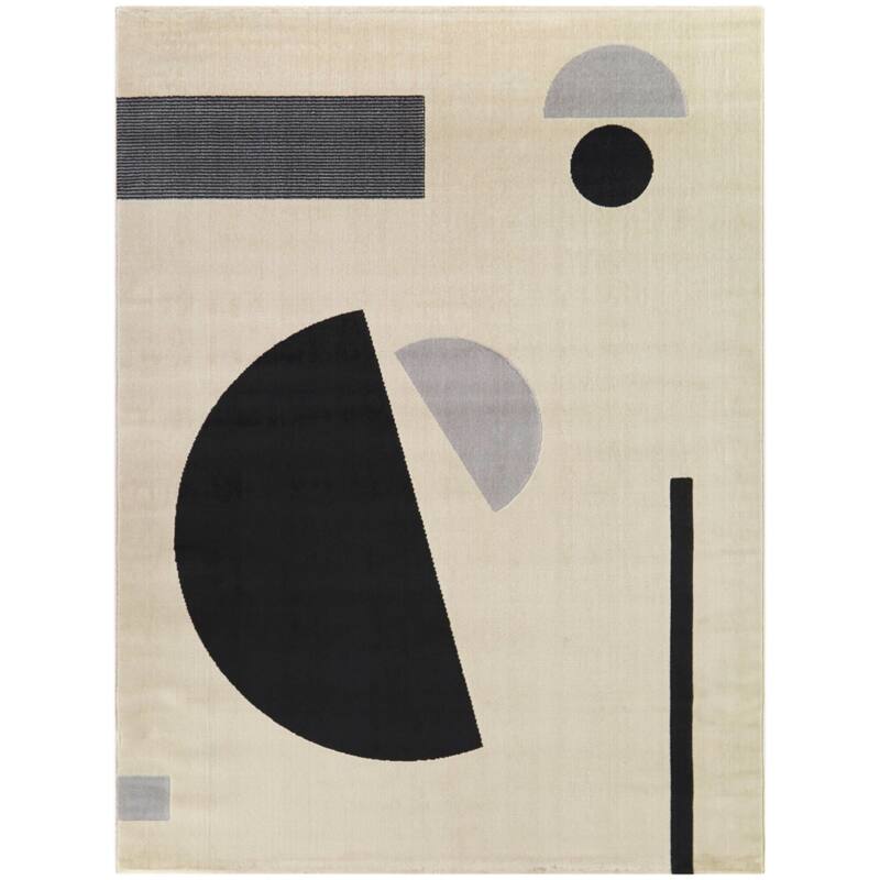 Diprose Modern Geometric Area Rug - Cream - 5'3" x 7'