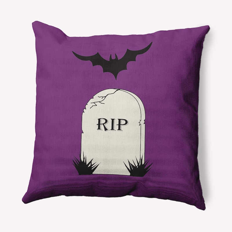RIP Halloween Indoor/Outdoor Throw Pillow - 16" x 16" - Amethyst