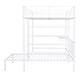 preview thumbnail 7 of 11, Full Over Twin Metal Bunk Bed with Built-in Desk, Shelves and Ladder,No Box Spring Required,Maximized Space,White
