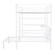 preview thumbnail 9 of 28, L Shaped Full Over Twin Bunk Bed with Built-in Desk and Storage Shelves, Metal Bedframe with Guardrails for Kids, Teens