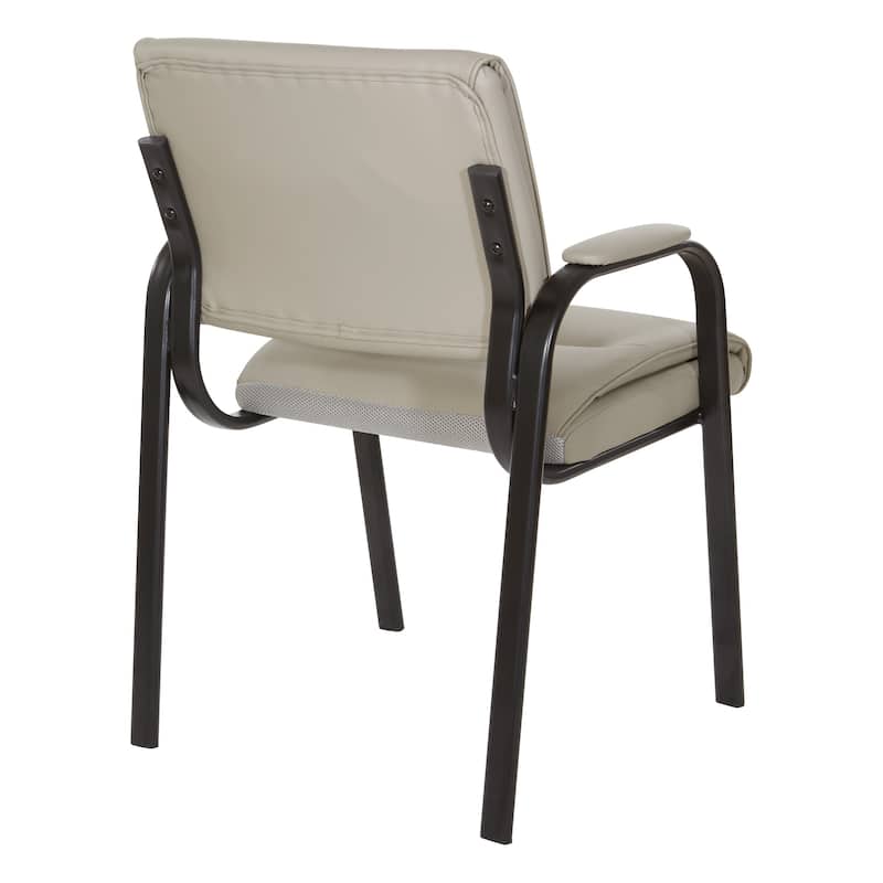 Guest Chair in Faux Leather and Black Finish Frame
