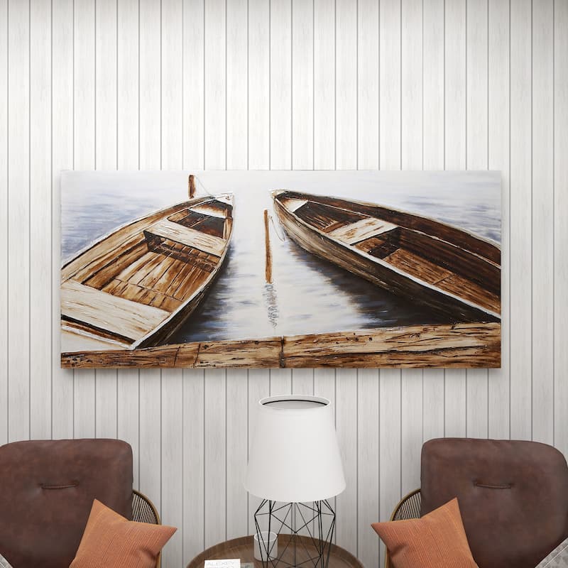Canvas Sail Boat Wall Art - Brown - Roche River Decor
