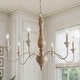 preview thumbnail 1 of 9, Azizon French Country 6-Light Rustic Wood Chandelier Modern Farmhouse Hanging Lights - L29.5 XW 29.5 XH 24.4