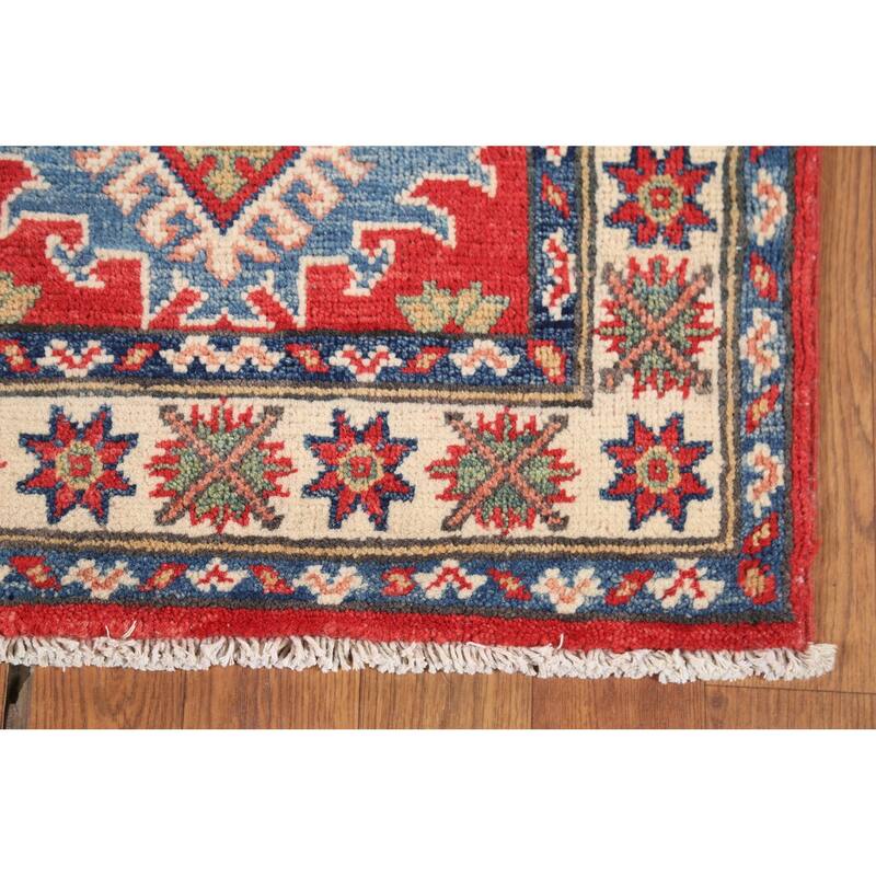Red Kazak Oriental Accent Rug Handmade Traditional Wool Carpet - 2'1"x 2'10"