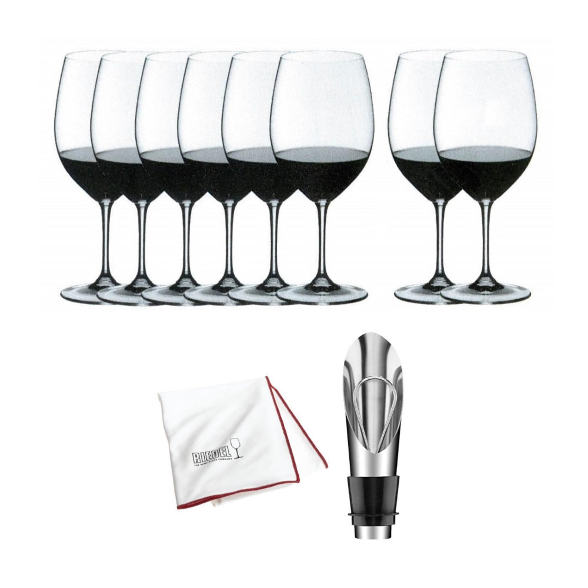 格安人気 Riedel Performance Wine Glasses 4-Pack, Clear with Pourer Stopper and Large  Microfiber Polishing Cloth Bundle Items 並行輸入品