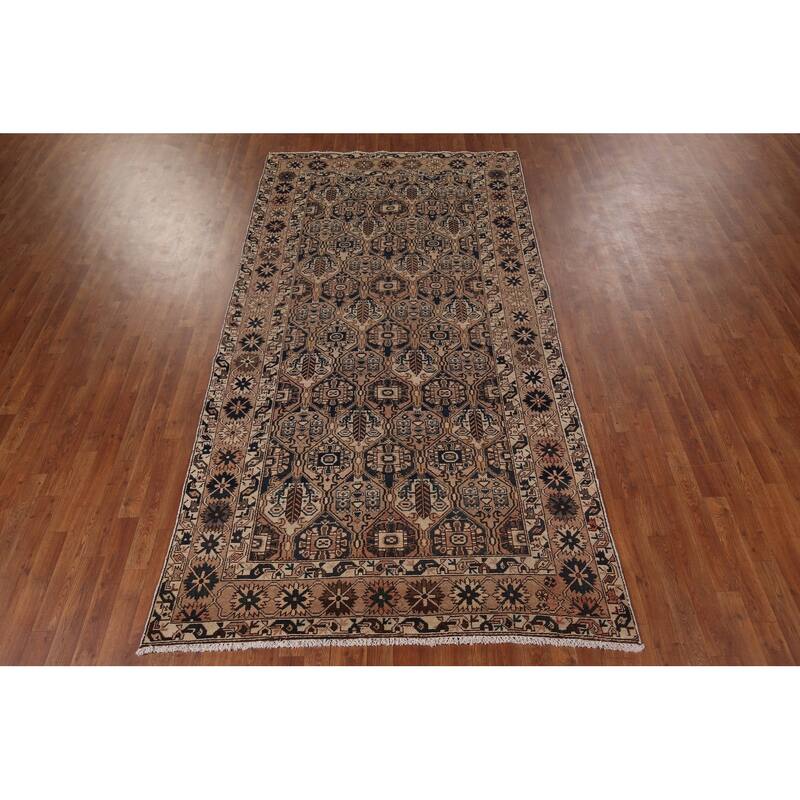 All-Over Bakhtiari Persian Vintage Area Rug Hand-Knotted Wool Carpet - 5'3" x 9'11"