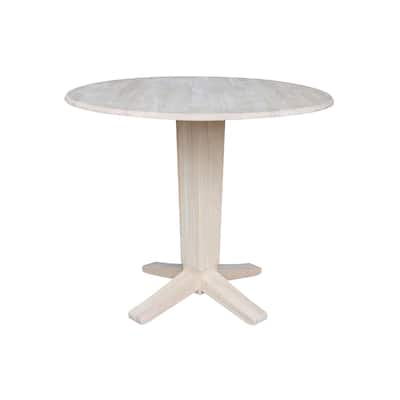 42 in Round Dual Drop Leaf Pedestal Counter Height Dining Table
