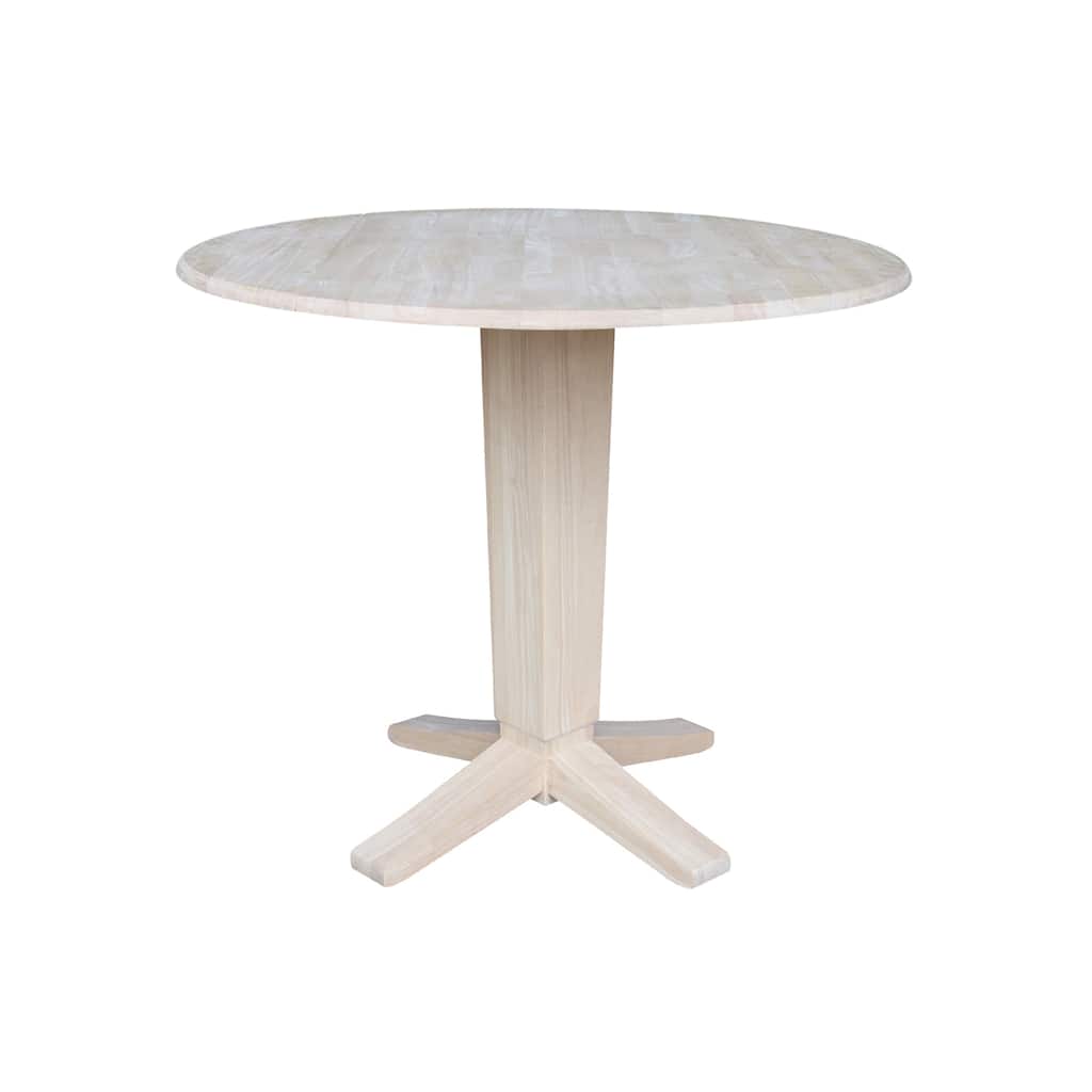 42 in Round Dual Drop Leaf Pedestal Counter Height Dining Table