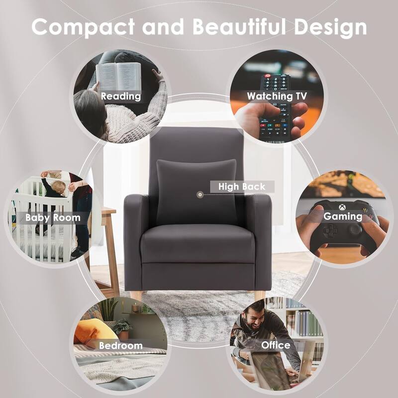 Fabric/Leather Modern Accent Chairs with Lounge Seat