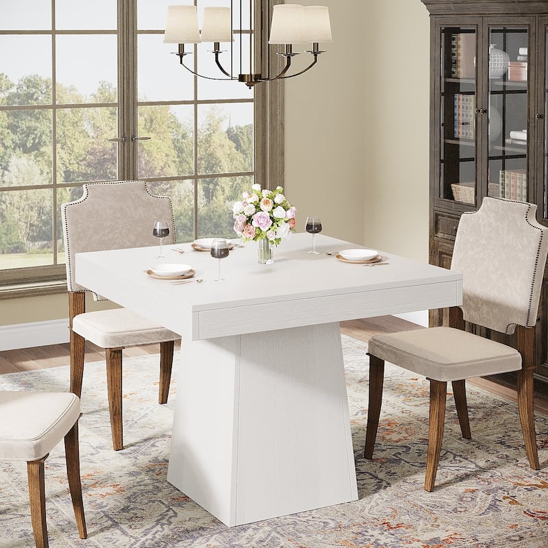 31.5 Inch Square Dining Table, Wood Kitchen Table Small Dinner Table Farmhouse Dining Room Table