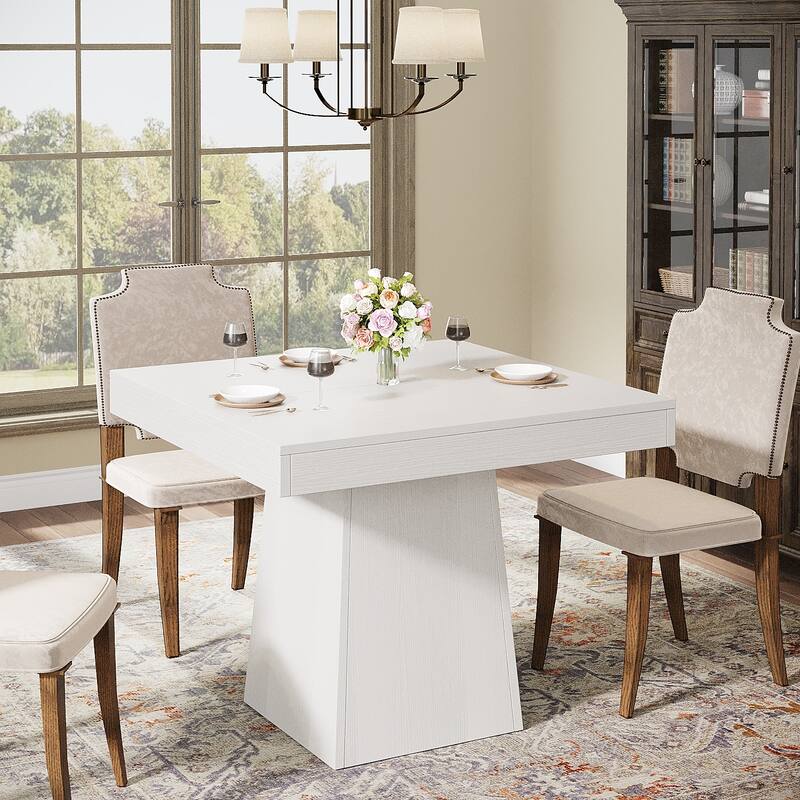 31.5-Inch Square Dining Table for 4, Farmhouse Kitchen Table for Dining Room - 31.5"D x 31.5"W x 29.53"H