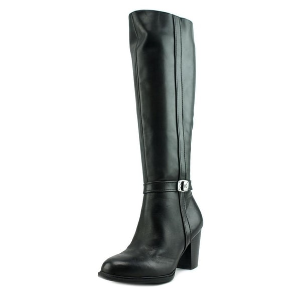 Giani Bernini Raiven Women Round Toe Leather Black Knee High Boot