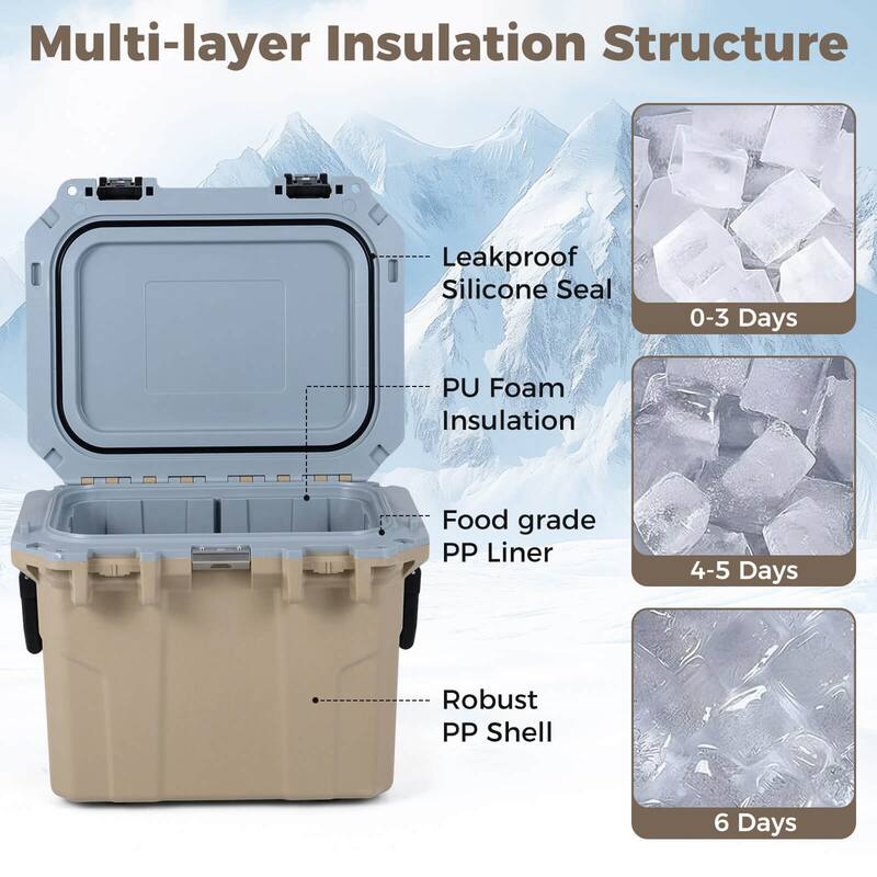 Costway 53 QT Ultra-Light Injection Molded Cooler with 2 Handles & - See Details