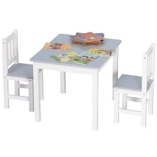 Lightweight Kids Table and Chair Set, 3-Piece Wooden Furniture for Arts, Meals, and Daily Activities, Age 3+