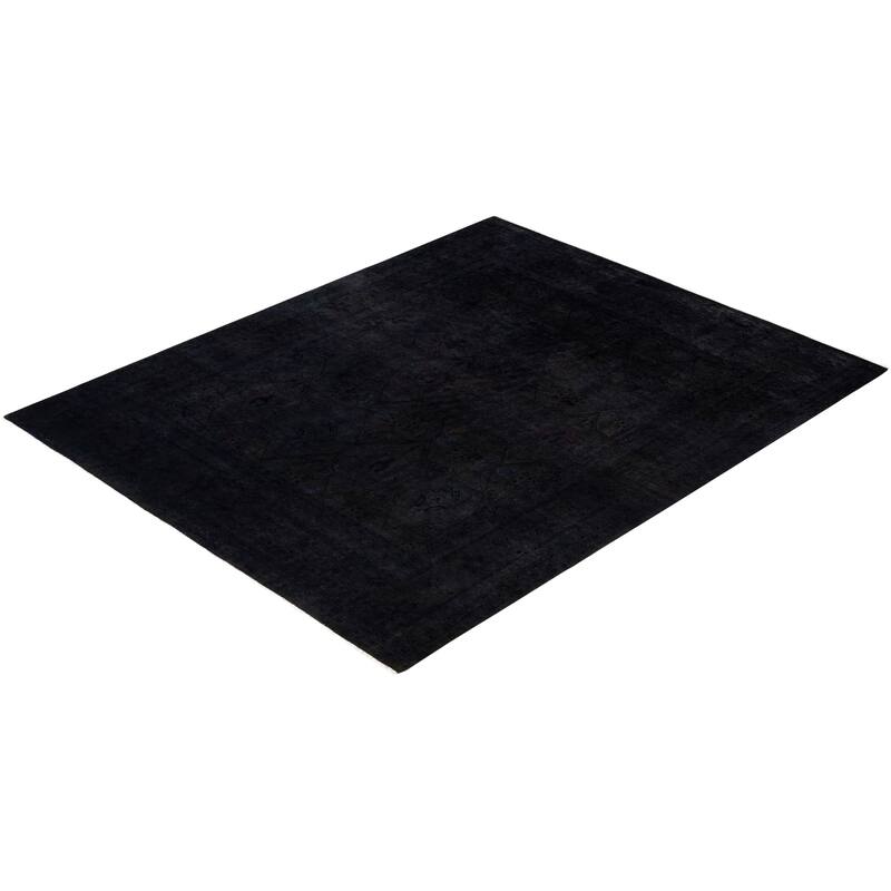 Overdyed One-of-a-Kind Hand-Knotted Area Rug - Black - 8' 3" x 9' 10"