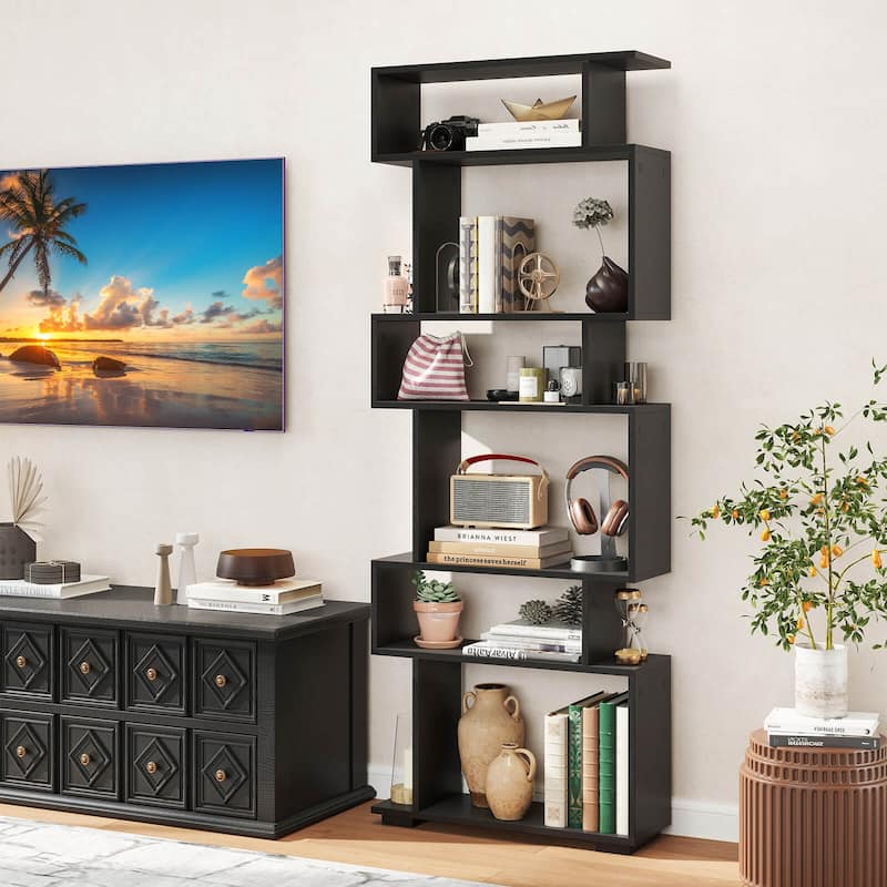 Costway 2 PCS Bookcase 6-Tier Bookshelf with Anti-Tipping Kit - See Details