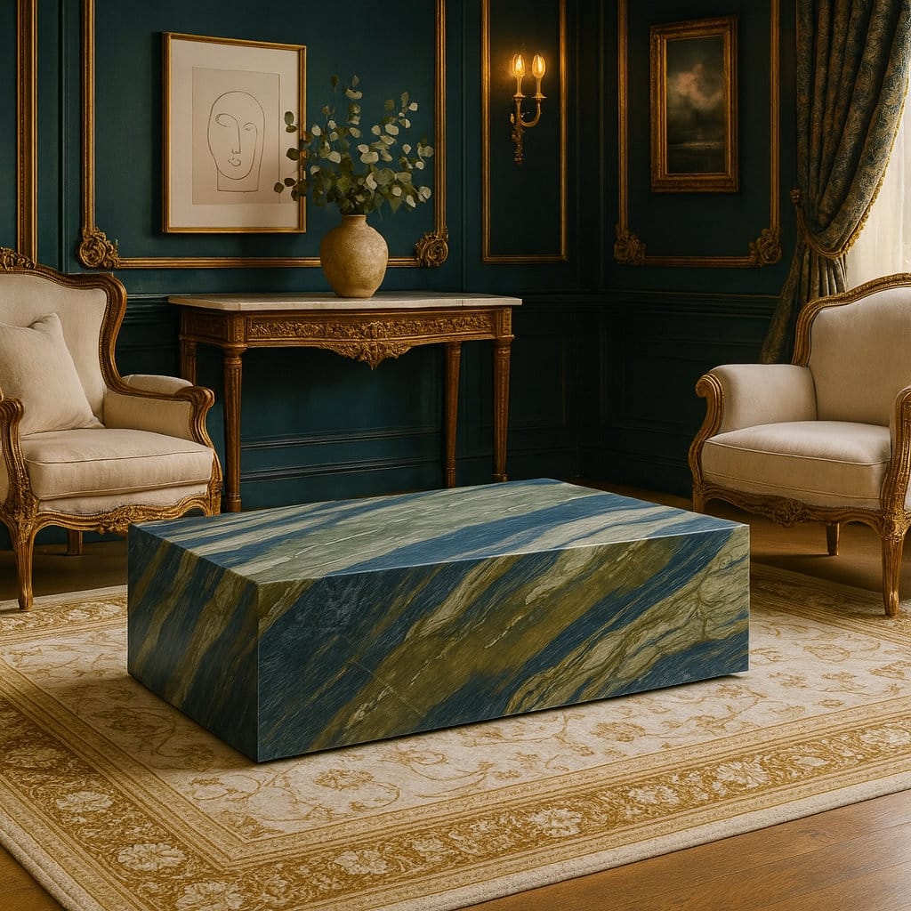 BETACH Genuine Marble Block Coffee Table - Twilight Marble