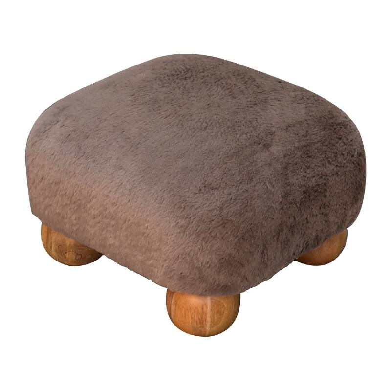 Stylish and Minimalist Faux Fur Footstool Easy to assemble
