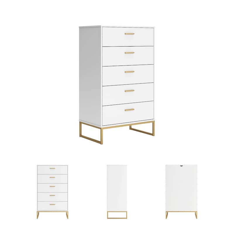 Signature Design by Ashley Socalle White/Gold Chest of Drawers