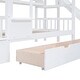 preview thumbnail 34 of 64, Twin over Twin Size Solid Wood Castle Style Bunk Bed with 2 Drawers 3 Shelves and Slide for Kids, Bedroom
