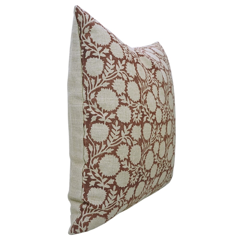 Linen Farmhouse Block print pillow Cover - Rajat