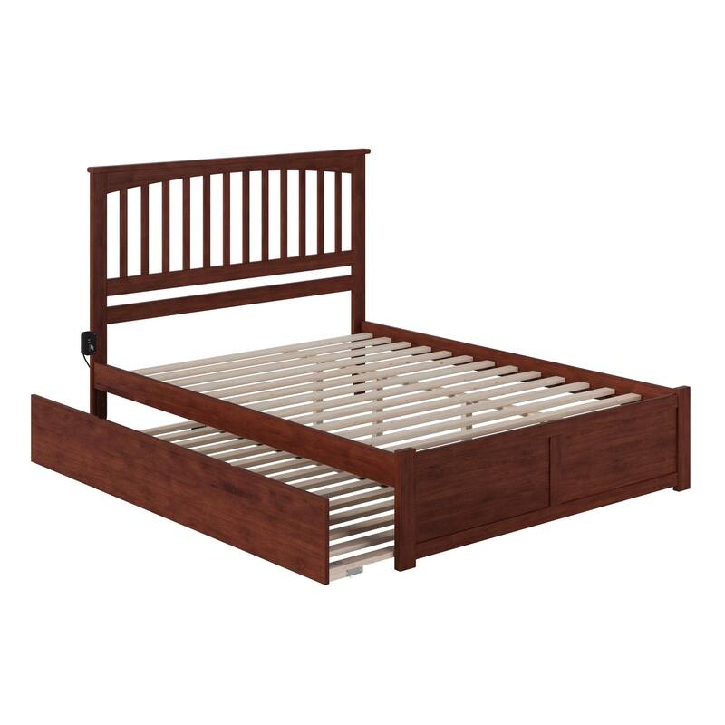 Mission Platform Bed with Footboard and Twin XL Trundle