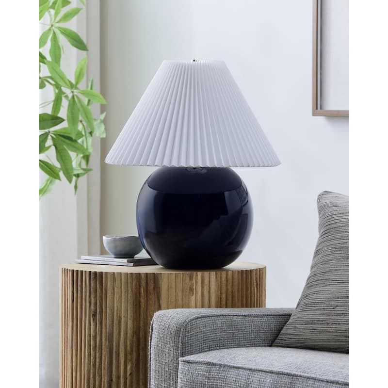 Livabliss Stellar Traditional Accent Table Lamp - Dark Blue/White