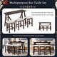 preview thumbnail 19 of 20, Home Kitchen Dining Bar Table Set with 3 Padded Stools Multi-Functional Solid Wood Breakfast Nook with USB Ports & Power Strip