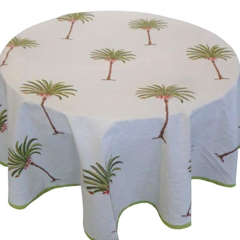 Round Tablecloth- Palm Tree Green - 70" Round