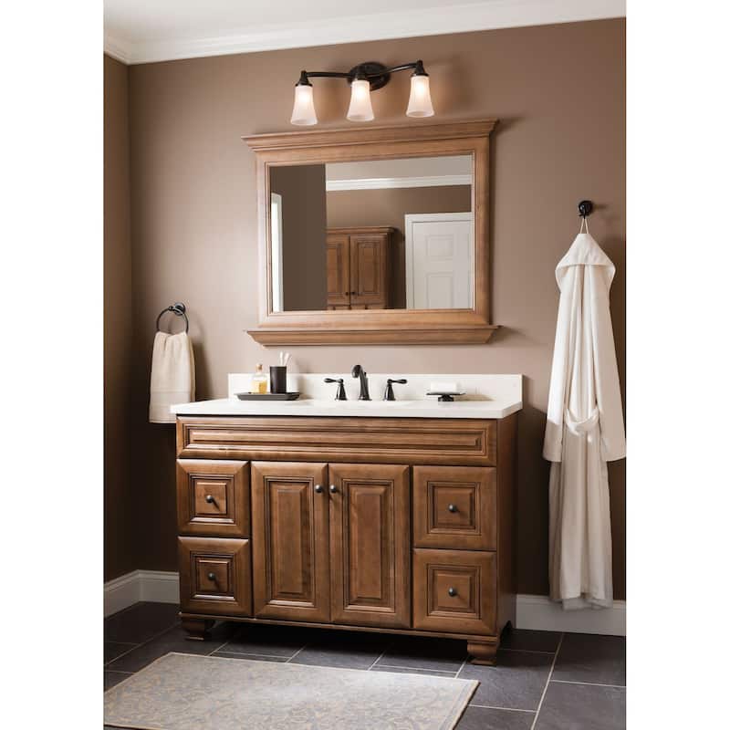 Moen 3 Light Bathroom Sconce with Frosted Shades from the Eva