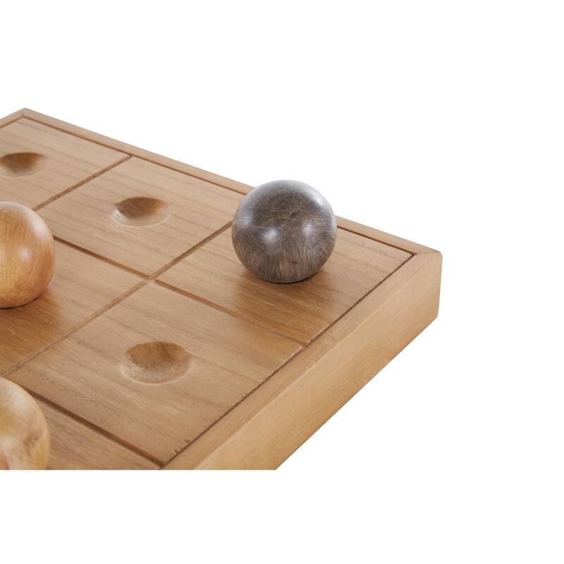 Brown Wood Home Decor Game Set with 9 Balls - 16"W x 12"L x 2"H