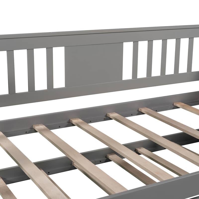 Twin Pine Daybed with Trundle & Foldable Shelves