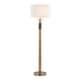 preview thumbnail 1 of 6, Silver Orchid Lupone 62" Metal Floor Lamp Gold Metal/White Linen