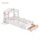 preview thumbnail 8 of 11, White Twin Solid Wood House Bed with Bench & Shelves